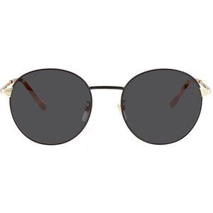 GUCCI GG0574SK 001 Gold Black/Grey Round Sunglasses